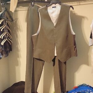 Men's Light Brown Suit Vest and Pants Set